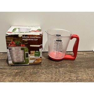 Digital Measuring Cup and Scale with Red Handle NIB